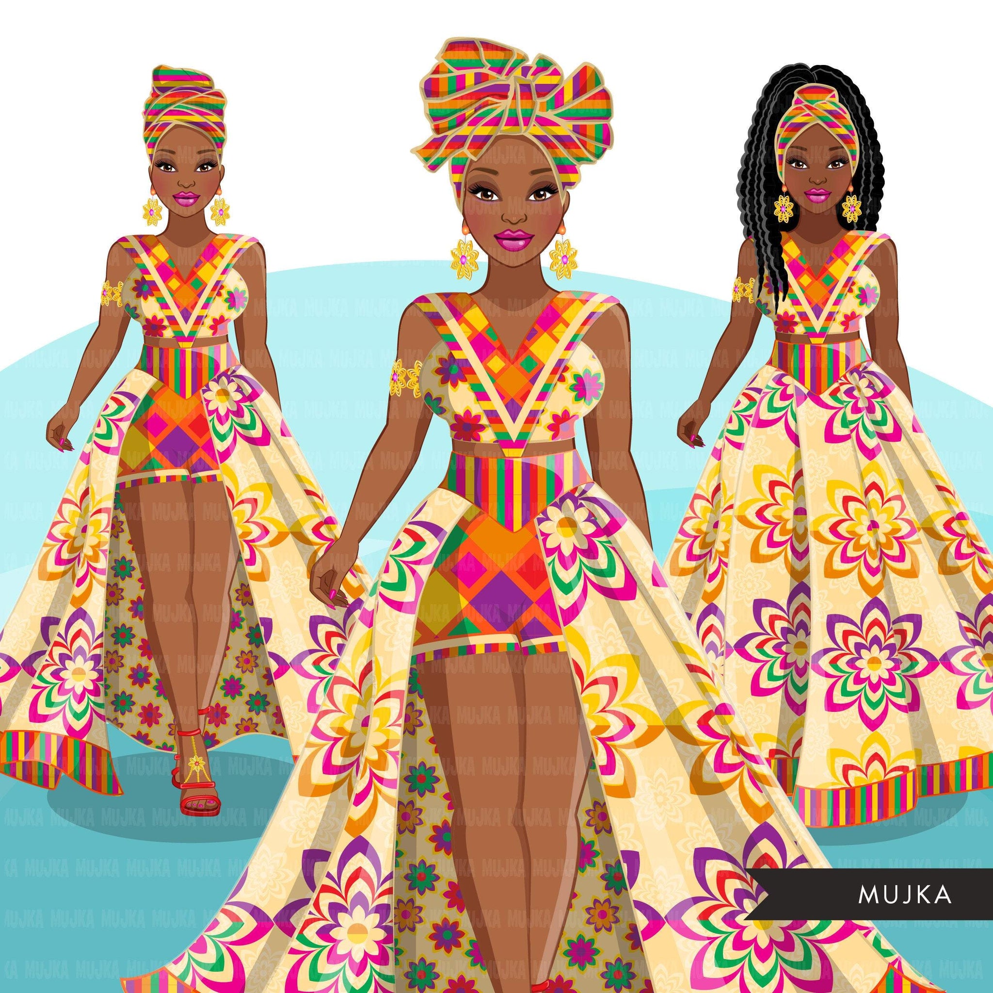 Ankara Fashion clipart, geometric ...